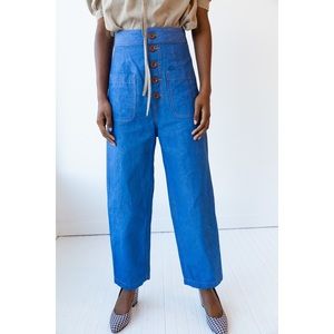 Caron Callahan Emily Pant in the color Blue Denim, Medium